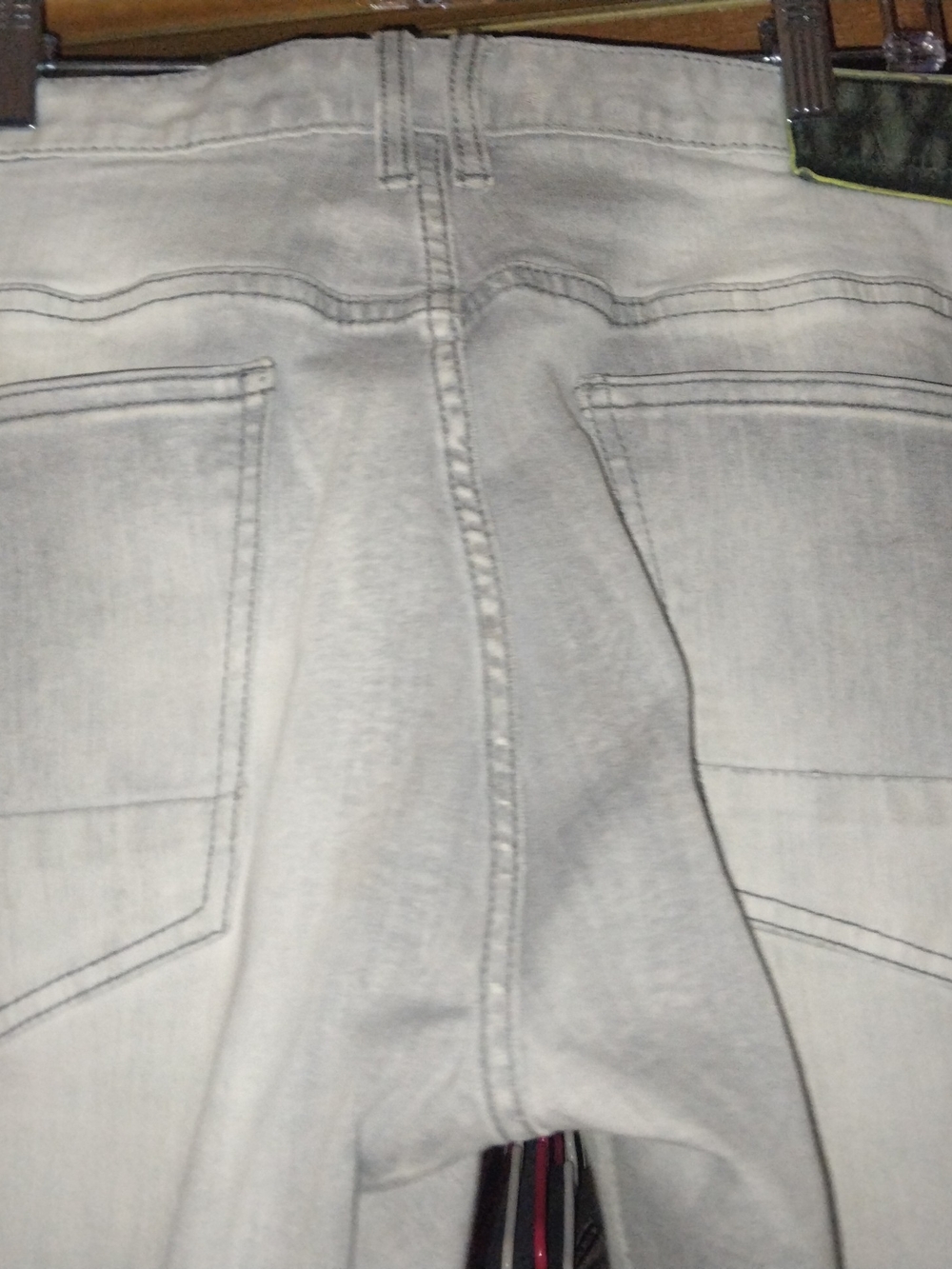 Men's Skinny Distressed Light Gray Jeans - Picture 6 of 8